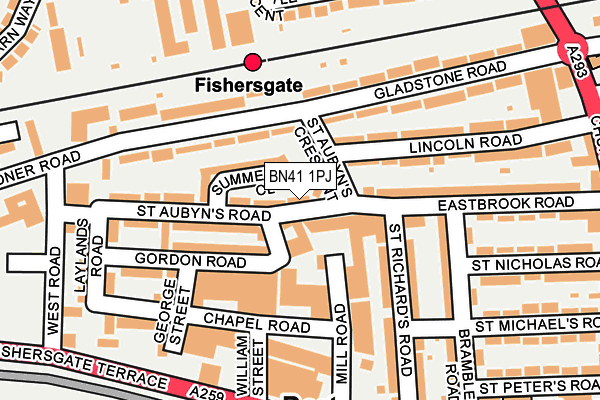 BN41 1PJ map - OS OpenMap – Local (Ordnance Survey) BN41 1PJ map - OS OpenMap – Local (Ordnance Survey)