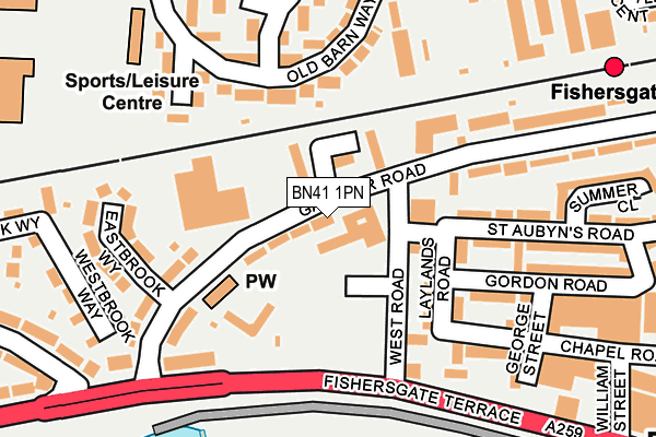 BN41 1PN map - OS OpenMap – Local (Ordnance Survey) BN41 1PN map - OS OpenMap – Local (Ordnance Survey)