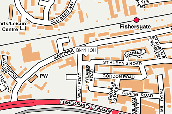 BN41 1QH map - OS OpenMap – Local (Ordnance Survey)