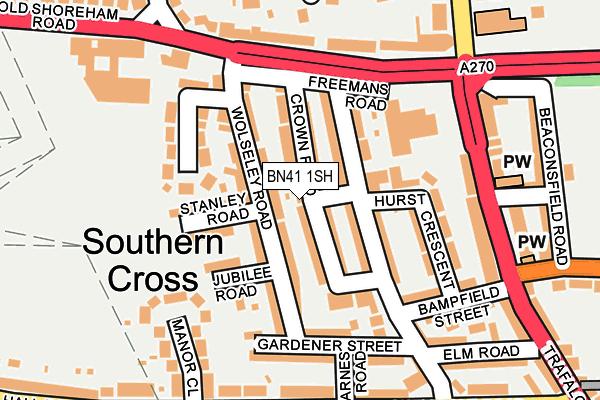 BN41 1SH map - OS OpenMap – Local (Ordnance Survey) BN41 1SH map - OS OpenMap – Local (Ordnance Survey)