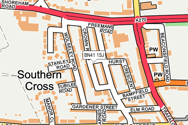 BN41 1SJ map - OS OpenMap – Local (Ordnance Survey)