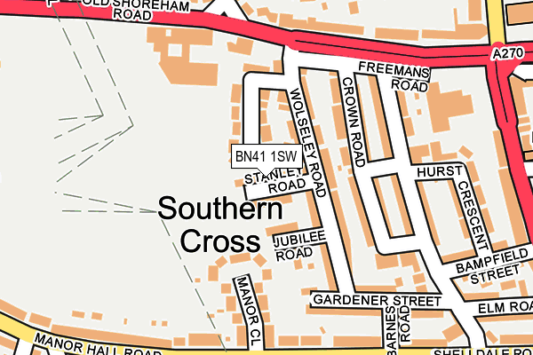 BN41 1SW map - OS OpenMap – Local (Ordnance Survey) BN41 1SW map - OS OpenMap – Local (Ordnance Survey)