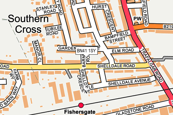 BN41 1SY map - OS OpenMap – Local (Ordnance Survey) BN41 1SY map - OS OpenMap – Local (Ordnance Survey)