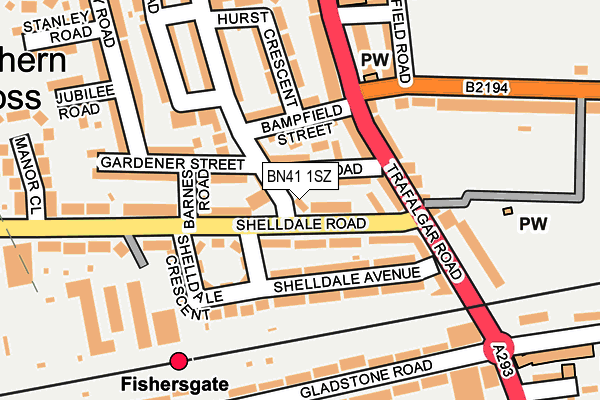 BN41 1SZ map - OS OpenMap – Local (Ordnance Survey)
