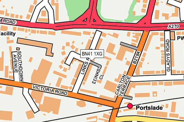 BN41 1XG map - OS OpenMap – Local (Ordnance Survey) BN41 1XG map - OS OpenMap – Local (Ordnance Survey)