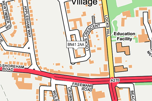 BN41 2AA map - OS OpenMap – Local (Ordnance Survey) BN41 2AA map - OS OpenMap – Local (Ordnance Survey)