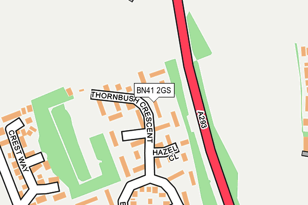 BN41 2GS map - OS OpenMap – Local (Ordnance Survey) BN41 2GS map - OS OpenMap – Local (Ordnance Survey)