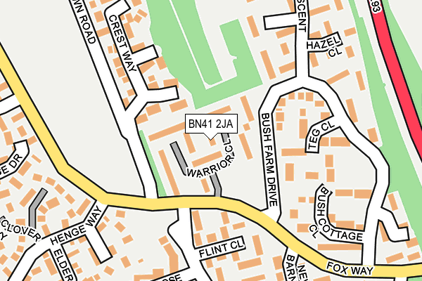 BN41 2JA map - OS OpenMap – Local (Ordnance Survey) BN41 2JA map - OS OpenMap – Local (Ordnance Survey)