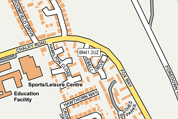 BN41 2UZ map - OS OpenMap – Local (Ordnance Survey) BN41 2UZ map - OS OpenMap – Local (Ordnance Survey)