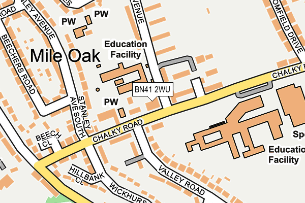 BN41 2WU map - OS OpenMap – Local (Ordnance Survey) BN41 2WU map - OS OpenMap – Local (Ordnance Survey)