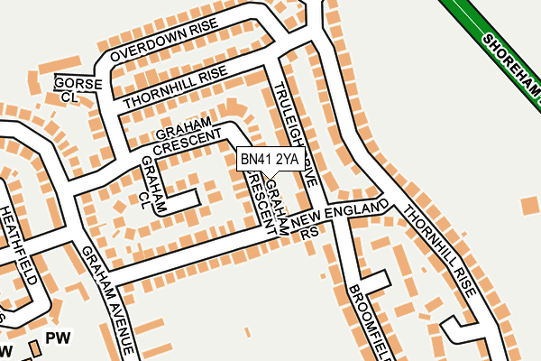 BN41 2YA map - OS OpenMap – Local (Ordnance Survey) BN41 2YA map - OS OpenMap – Local (Ordnance Survey)