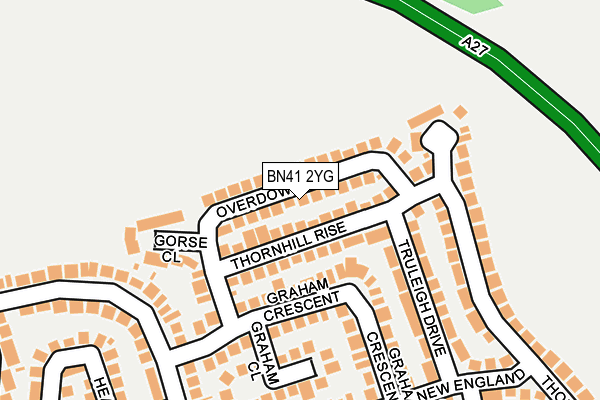 BN41 2YG map - OS OpenMap – Local (Ordnance Survey) BN41 2YG map - OS OpenMap – Local (Ordnance Survey)
