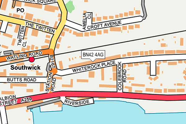 BN42 4AG map - OS OpenMap – Local (Ordnance Survey)