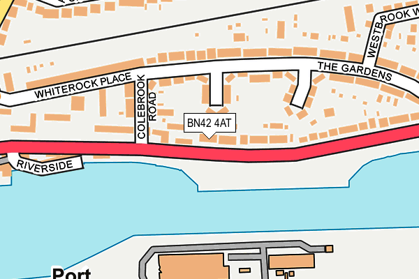 BN42 4AT map - OS OpenMap – Local (Ordnance Survey)