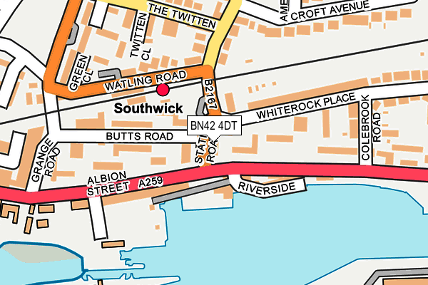 BN42 4DT map - OS OpenMap – Local (Ordnance Survey)