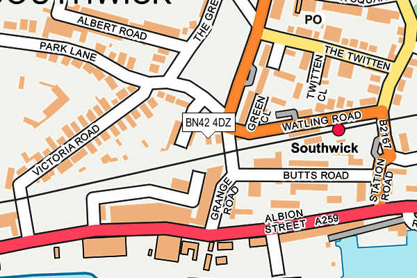 BN42 4DZ map - OS OpenMap – Local (Ordnance Survey) BN42 4DZ map - OS OpenMap – Local (Ordnance Survey)