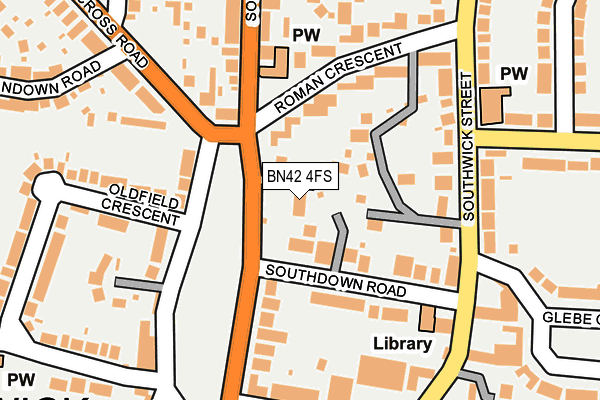 BN42 4FS map - OS OpenMap – Local (Ordnance Survey) BN42 4FS map - OS OpenMap – Local (Ordnance Survey)