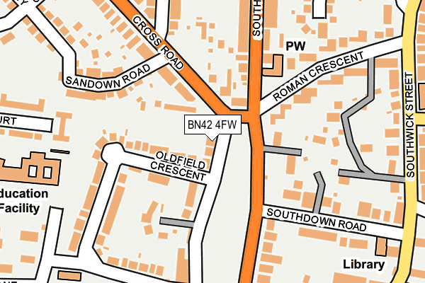 BN42 4FW map - OS OpenMap – Local (Ordnance Survey) BN42 4FW map - OS OpenMap – Local (Ordnance Survey)