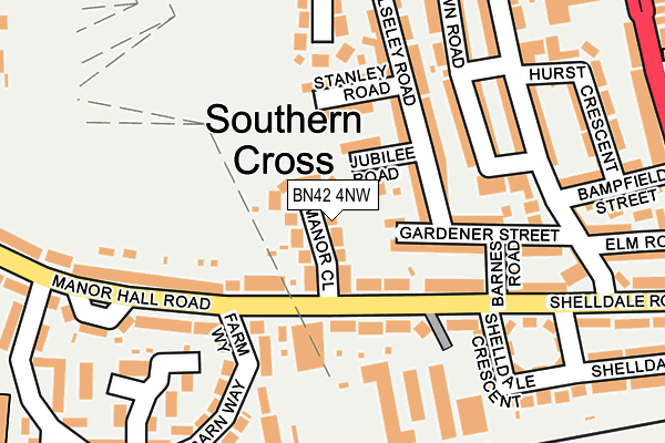 BN42 4NW map - OS OpenMap – Local (Ordnance Survey)