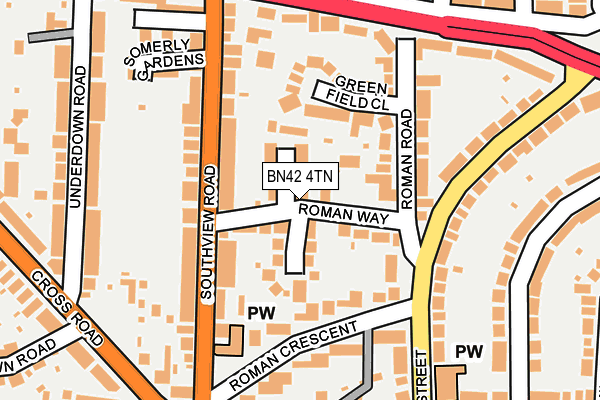 BN42 4TN map - OS OpenMap – Local (Ordnance Survey) BN42 4TN map - OS OpenMap – Local (Ordnance Survey)