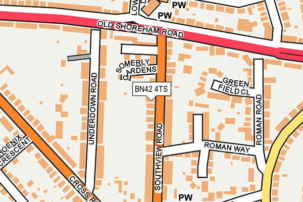 BN42 4TS map - OS OpenMap – Local (Ordnance Survey) BN42 4TS map - OS OpenMap – Local (Ordnance Survey)