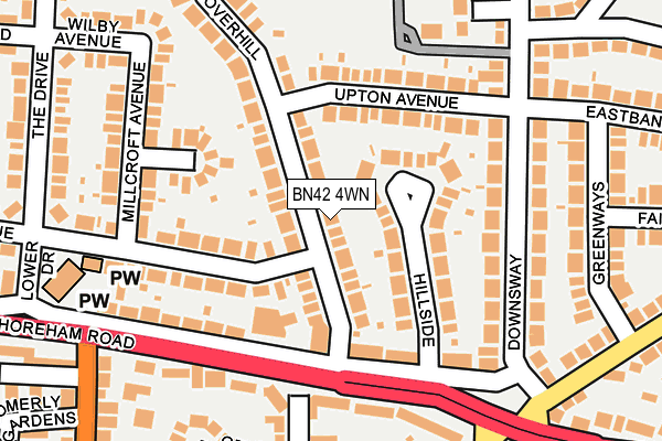 BN42 4WN map - OS OpenMap – Local (Ordnance Survey) BN42 4WN map - OS OpenMap – Local (Ordnance Survey)