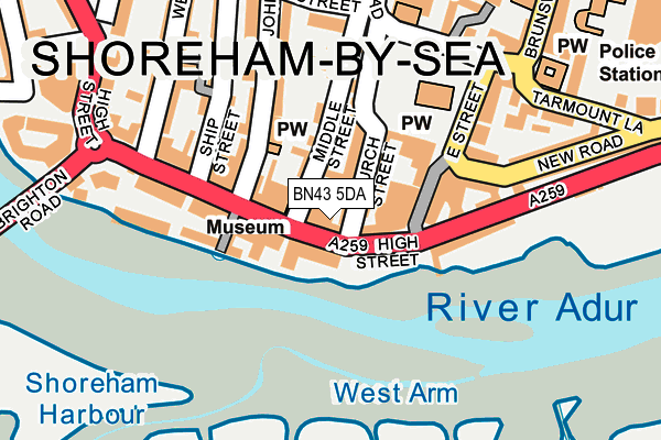 BN43 5DA map - OS OpenMap – Local (Ordnance Survey) BN43 5DA map - OS OpenMap – Local (Ordnance Survey)