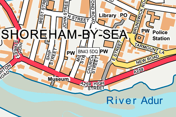 BN43 5DQ map - OS OpenMap – Local (Ordnance Survey)