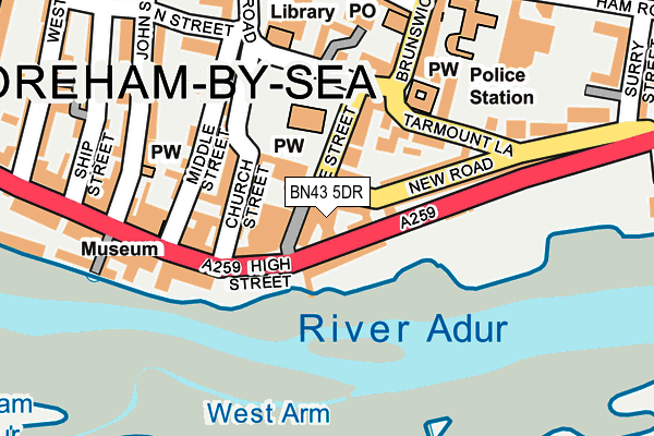 BN43 5DR map - OS OpenMap – Local (Ordnance Survey) BN43 5DR map - OS OpenMap – Local (Ordnance Survey)