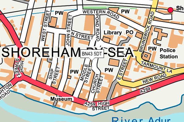 BN43 5DT map - OS OpenMap – Local (Ordnance Survey) BN43 5DT map - OS OpenMap – Local (Ordnance Survey)