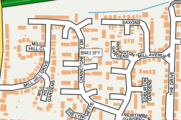 BN43 5FY map - OS OpenMap – Local (Ordnance Survey)