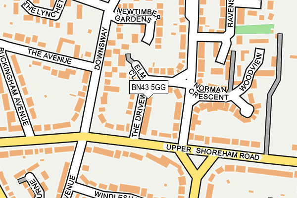 BN43 5GG map - OS OpenMap – Local (Ordnance Survey) BN43 5GG map - OS OpenMap – Local (Ordnance Survey)