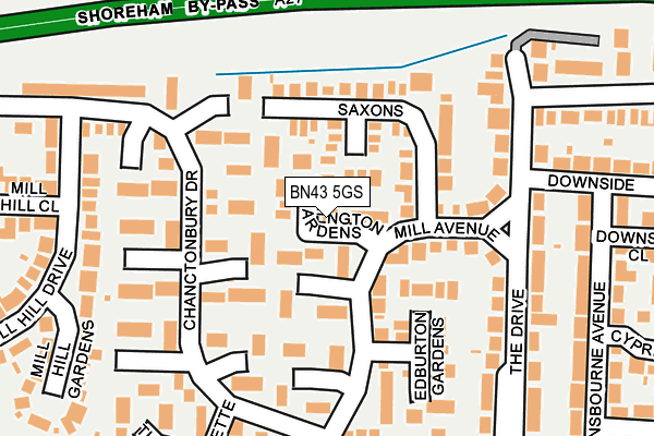 BN43 5GS map - OS OpenMap – Local (Ordnance Survey) BN43 5GS map - OS OpenMap – Local (Ordnance Survey)