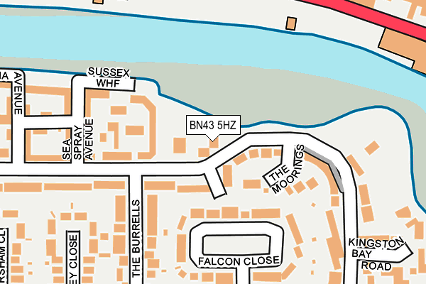 BN43 5HZ map - OS OpenMap – Local (Ordnance Survey)