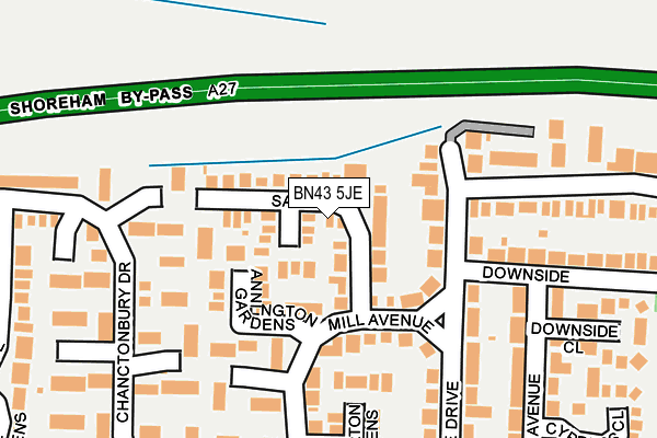 BN43 5JE map - OS OpenMap – Local (Ordnance Survey) BN43 5JE map - OS OpenMap – Local (Ordnance Survey)