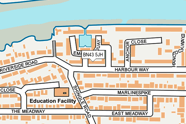 BN43 5JH map - OS OpenMap – Local (Ordnance Survey)