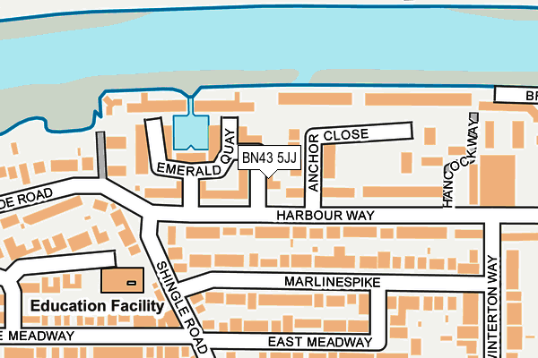 BN43 5JJ map - OS OpenMap – Local (Ordnance Survey)