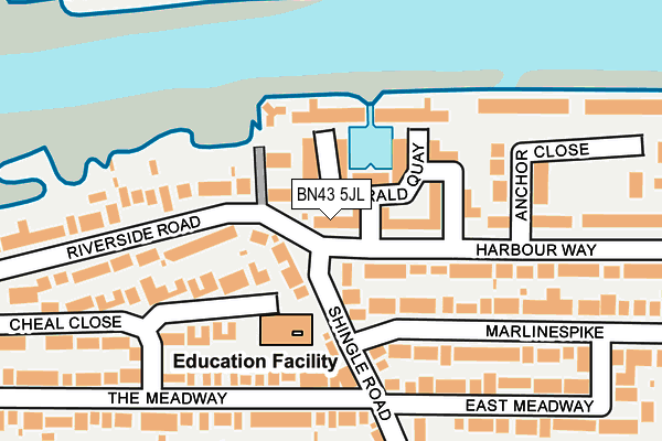 BN43 5JL map - OS OpenMap – Local (Ordnance Survey)