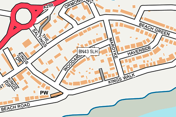 BN43 5LH map - OS OpenMap – Local (Ordnance Survey) BN43 5LH map - OS OpenMap – Local (Ordnance Survey)