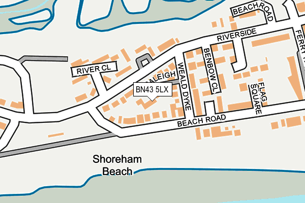 BN43 5LX map - OS OpenMap – Local (Ordnance Survey)
