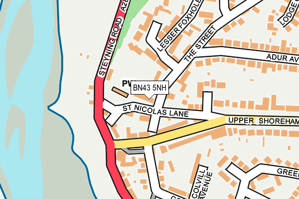 BN43 5NH map - OS OpenMap – Local (Ordnance Survey) BN43 5NH map - OS OpenMap – Local (Ordnance Survey)