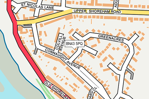 BN43 5PQ map - OS OpenMap – Local (Ordnance Survey) BN43 5PQ map - OS OpenMap – Local (Ordnance Survey)