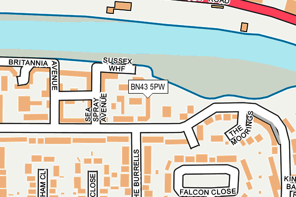 BN43 5PW map - OS OpenMap – Local (Ordnance Survey)