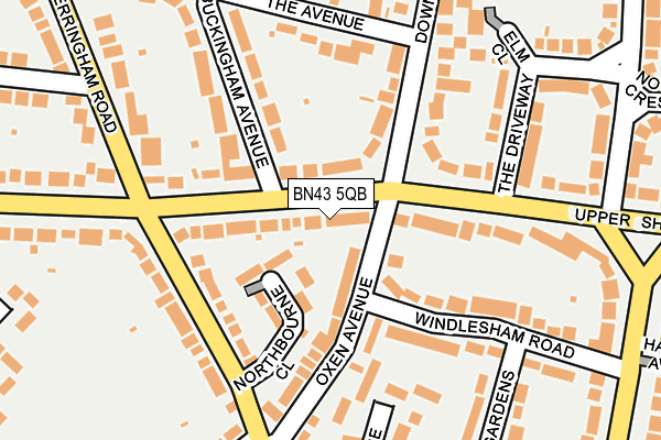 BN43 5QB map - OS OpenMap – Local (Ordnance Survey) BN43 5QB map - OS OpenMap – Local (Ordnance Survey)