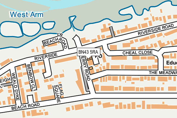 BN43 5RA map - OS OpenMap – Local (Ordnance Survey) BN43 5RA map - OS OpenMap – Local (Ordnance Survey)