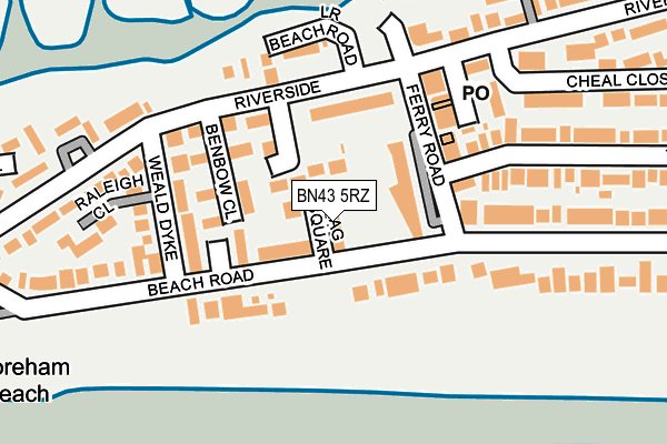 BN43 5RZ map - OS OpenMap – Local (Ordnance Survey) BN43 5RZ map - OS OpenMap – Local (Ordnance Survey)