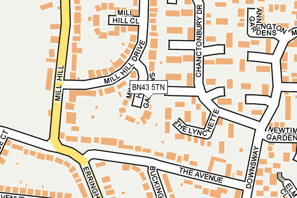 BN43 5TN map - OS OpenMap – Local (Ordnance Survey) BN43 5TN map - OS OpenMap – Local (Ordnance Survey)