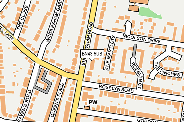 BN43 5UB map - OS OpenMap – Local (Ordnance Survey) BN43 5UB map - OS OpenMap – Local (Ordnance Survey)