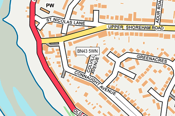 BN43 5WN map - OS OpenMap – Local (Ordnance Survey) BN43 5WN map - OS OpenMap – Local (Ordnance Survey)