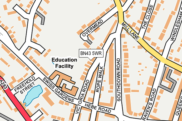 BN43 5WR map - OS OpenMap – Local (Ordnance Survey) BN43 5WR map - OS OpenMap – Local (Ordnance Survey)